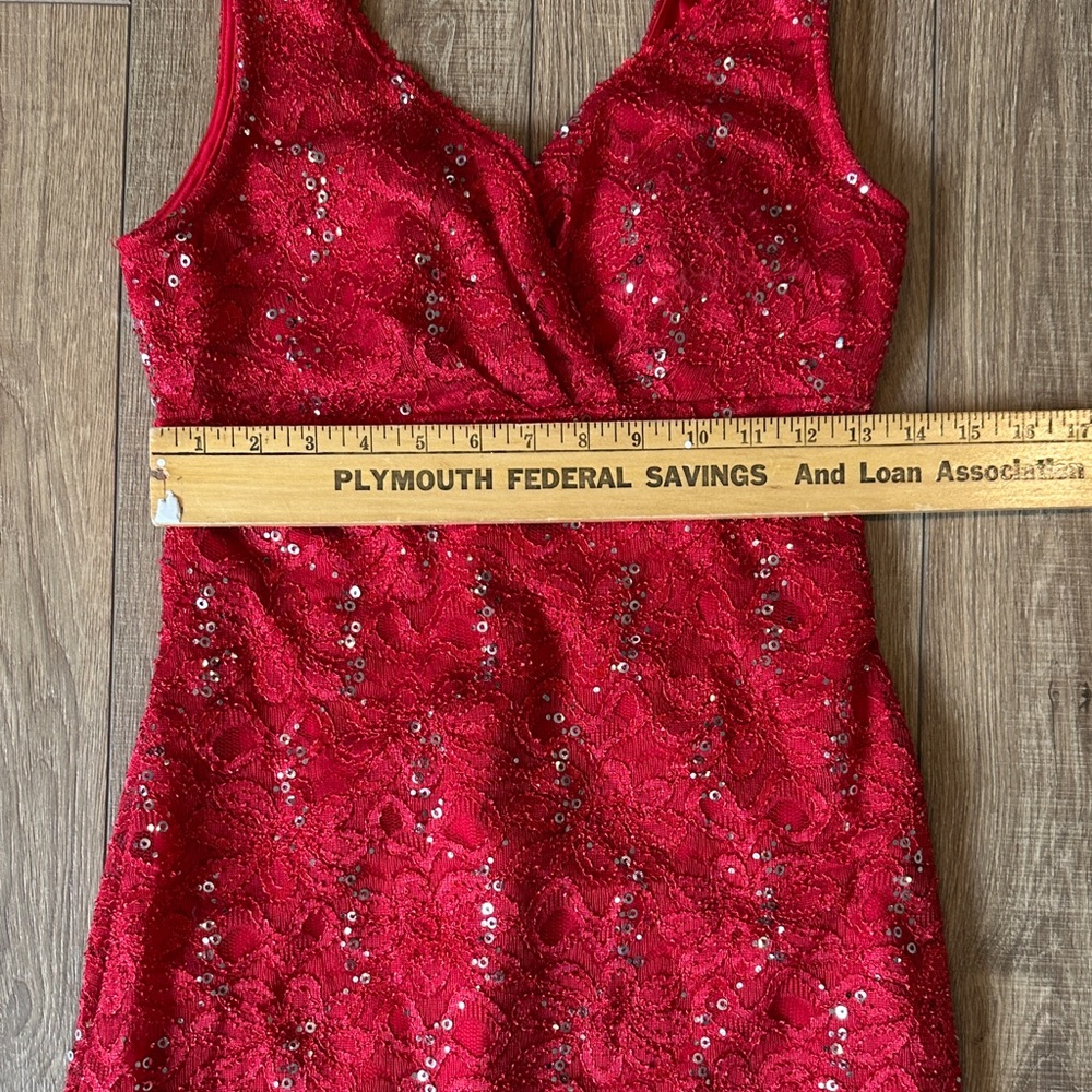 Ruby Rox Red Sequin Mini Dress - Picture 4 of 5
